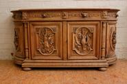 Bleached oak hunt bombe sideboard 19th century