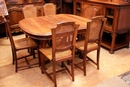 Art Nouveau style Dinning set in Walnut, France 1900