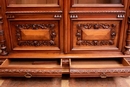 Renaissance style Bookcase in Walnut, France 19th century