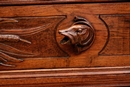 Black forest style Chest of drawers in Oak, France 19th century