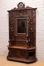 Breton style Hall bench/hall tree in chestnut, France 19th century