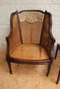 Louis XVI style long chair in Walnut, France 19th century