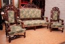 Renaissance style Sofa set in Walnut, France 19th century