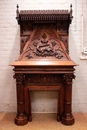 Gothic style Fire mantle in Walnut, France 19th century