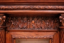 Gothic style Fire mantle in Walnut, France 19th century