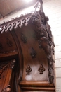 Gothic style Fire mantle in Walnut, France 19th century