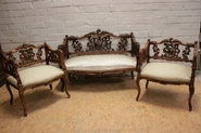 Exceptional Louis XV sofa set in walnut