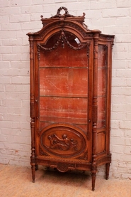 Exceptional Louis XVI bombe display cabinet with beveled glass