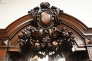 Renaissance style Cabinet in walnut & porecelain, France 19th century