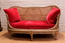 Louis XV style Sofa in paint wood, France 19th century