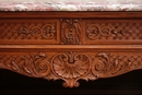 Regency style Cabinet in oak and marble, France 19th century