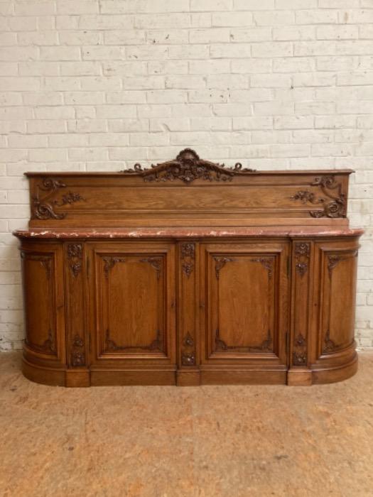 Exceptional regency style cabinet with red marble