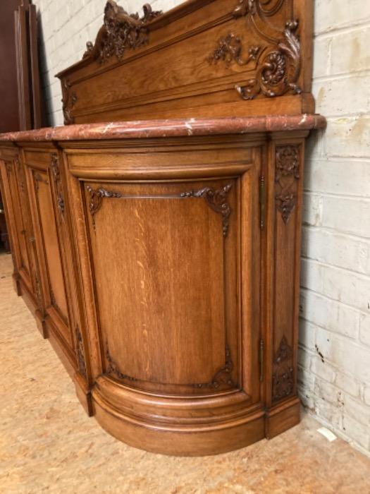 Exceptional regency style cabinet with red marble