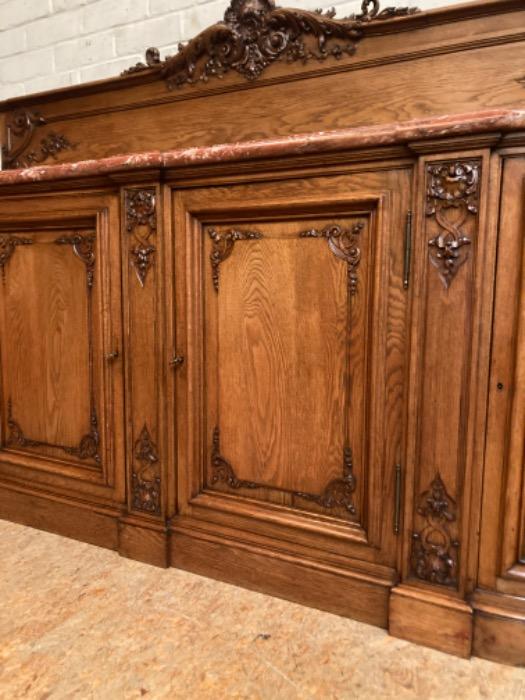 Exceptional regency style cabinet with red marble