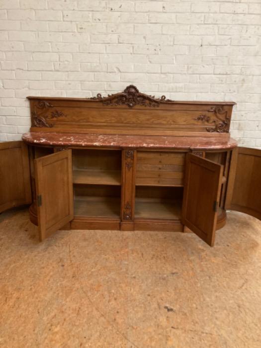 Exceptional regency style cabinet with red marble