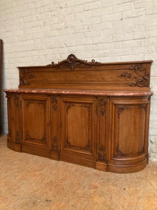 Exceptional regency style cabinet with red marble