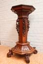 Renaissance style Pedestal in Oak, France 19th century