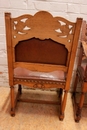 Renaissance style Table and chairs in Walnut, France 19th century