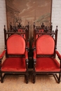 Gothic style Arm chairs in Walnut, France 19th century