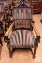 Renaissance style Arm chairs in Walnut, France 19th century