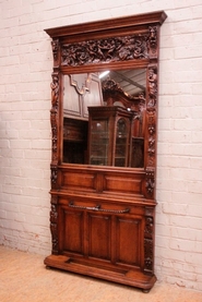 Figural renaissance umbrella stand in oak