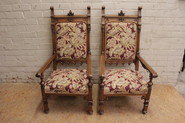 Gothic Arm chairs in walnut