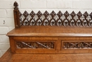 Gothic style Desk and two chairs in Oak, France 19th century