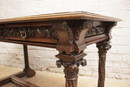 Gothic style Desk table in Walnut, France 19th century