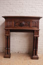 Gothic style Fire mantle in Walnut, France 19th century