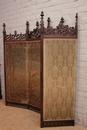 Gothic style Folding screen in Walnut, France 19th century