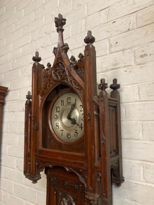 Gothic grandfathers clock in walnut