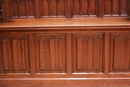 Gothic style Hall bench in Oak, France 19th century