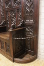 Gothic style Hall bench/hall tree in Oak, France 19th century