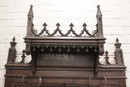 Gothic style Hall bench/hall tree in Oak, France 19th century