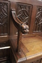 Gothic style Hall bench/hall tree in Oak, France 19th century