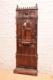 Gothic hall stand in walnut