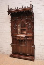 Gothic hall stand in walnut