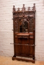 Gothic style Hall stand in Oak, France 19th century