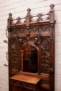 Gothic style Hall stand in Oak, France 19th century