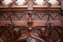 Gothic style Hall stand in Oak, France 19th century