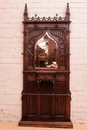 Gothic style Hall tree  in Oak, France 19th century