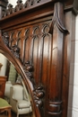 Gothic style Mirror in Walnut, France 19th century