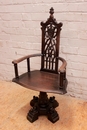 Gothic style Arm chair in Oak, France 19th century