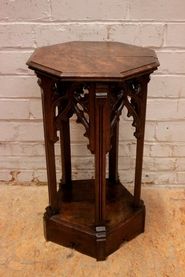 Gothic Pedestal/flower stand in walnut