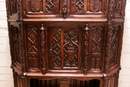 Gothic style Cabinet in Oak, France 19th century