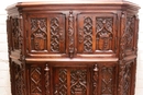 Gothic style Cabinet in Oak, France 19th century