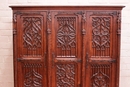 Gothic style Cabinet/armoire in Oak, France 19th century