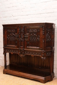 Gothic style credenza in oak