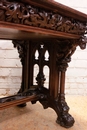 Gothic style Desk and arm chair in Walnut, France 19th century