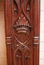 Gothic style Fire mantle in Oak, France 19th century